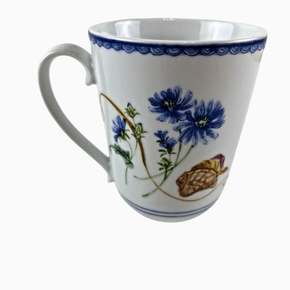 222 Fifth Beachcomber Collection Nautical Floral Discontinued Porcelain Mug - Picture 2 of 7